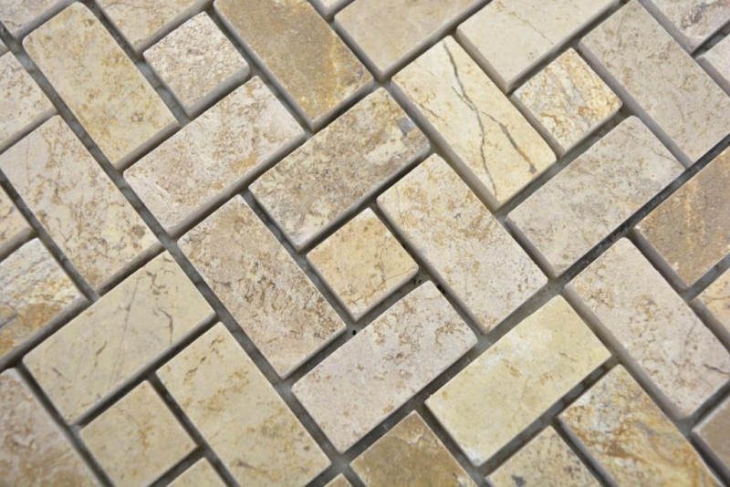 Muestra de mano rueda de mosaico de mármol piedra chocolate pulido mosaico azulejo pared azulejo backsplash cocina baño MOS88-B13_m