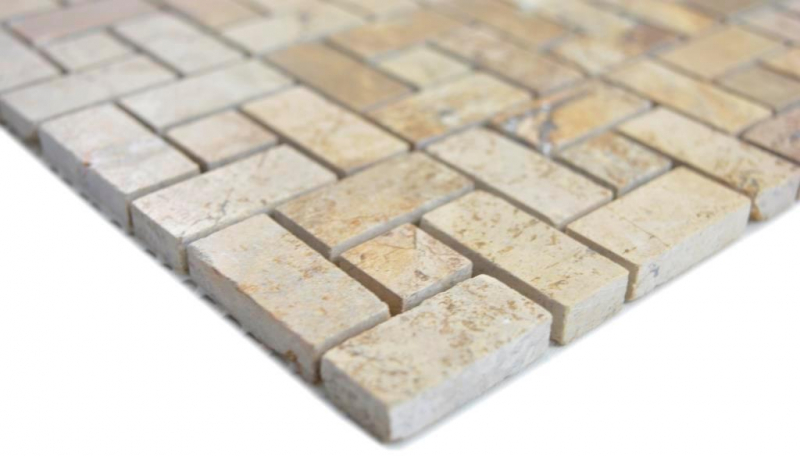 Muestra de mano rueda de mosaico de mármol piedra chocolate pulido mosaico azulejo pared azulejo backsplash cocina baño MOS88-B13_m