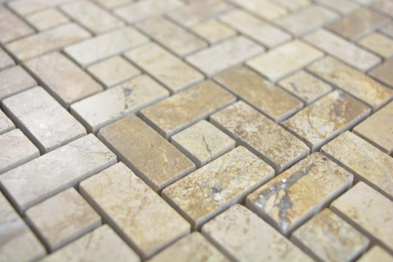 Muestra de mano rueda de mosaico de mármol piedra chocolate pulido mosaico azulejo pared azulejo backsplash cocina baño MOS88-B13_m
