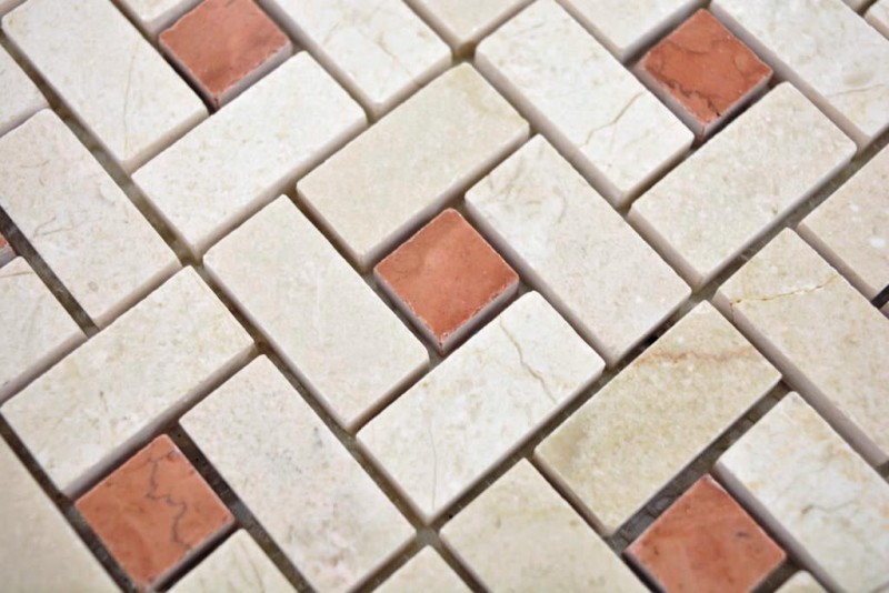 Mármol mosaico de azulejos rueda crema beige rosa rosa pulido backsplash pared azulejo ducha piso cocina pared - MOS88-B17