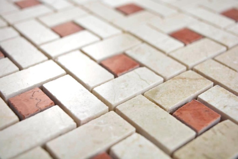 Mármol mosaico de azulejos rueda crema beige rosa rosa pulido backsplash pared azulejo ducha piso cocina pared - MOS88-B17