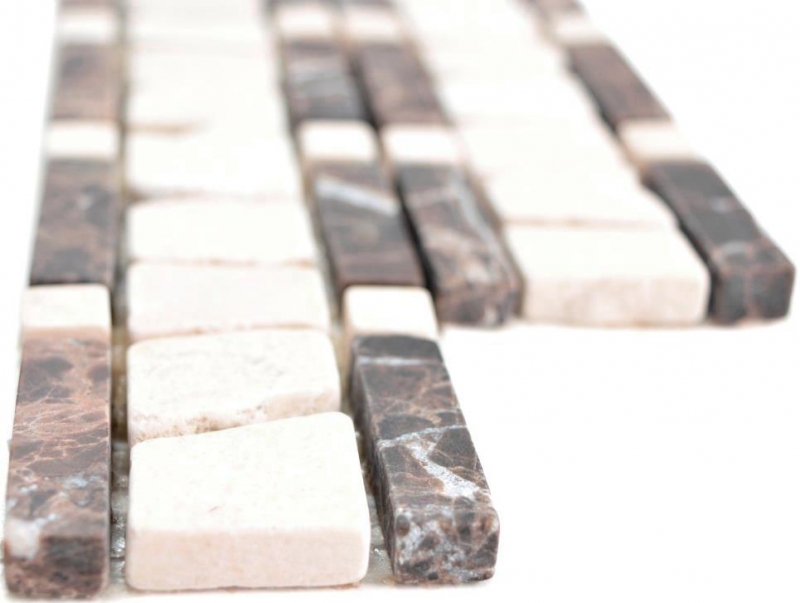 Borde de mármol marrón oscuro chocolate marrón crema beige borde de piedra natural pared baño cocina suelo sauna - MOSBOR-EC11