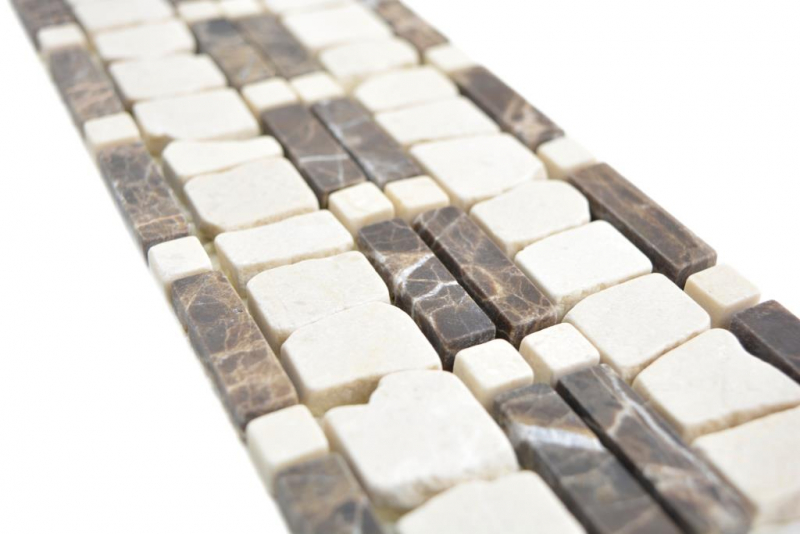 Borde de mármol marrón oscuro chocolate marrón crema beige borde de piedra natural pared baño cocina suelo sauna - MOSBOR-EC11