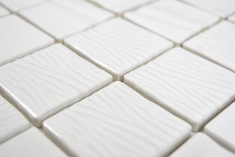 Muestra de mano mosaico de cerámica Kanaan blanco liso mosaico azulejo pared azulejo backsplash cocina baño MOS14-0101_m