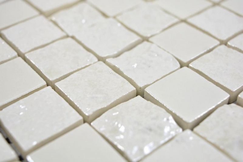Muestra de mano mosaico de cerámica Bakú blanco mosaico azulejo pared azulejo backsplash cocina baño MOS14-0001_m