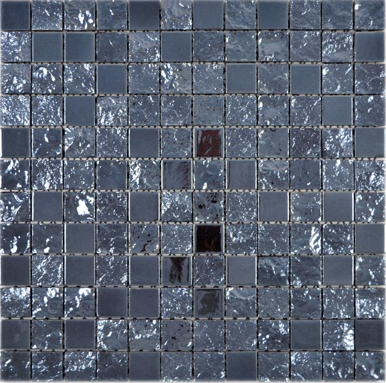 Muestra de mano mosaico de cerámica Baku negro mosaico azulejo pared azulejo backsplash cocina baño MOS18-0303_m