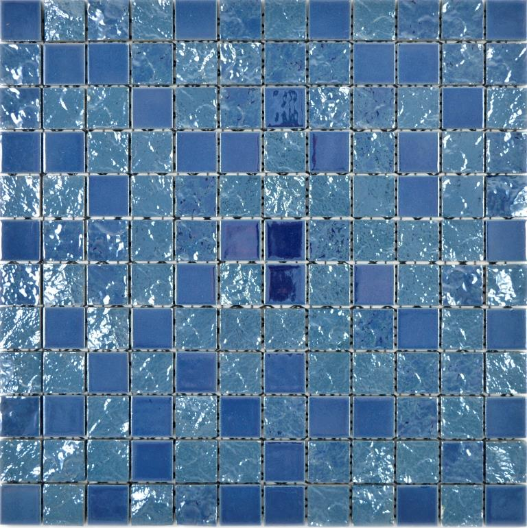 Muestra de mano mosaico de cerámica Bakú azul mosaico azulejo pared azulejo backsplash cocina baño MOS18-0004_m