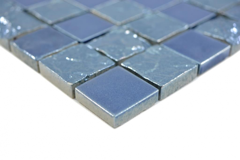 Muestra de mano mosaico de cerámica Bakú azul mosaico azulejo pared azulejo backsplash cocina baño MOS18-0004_m