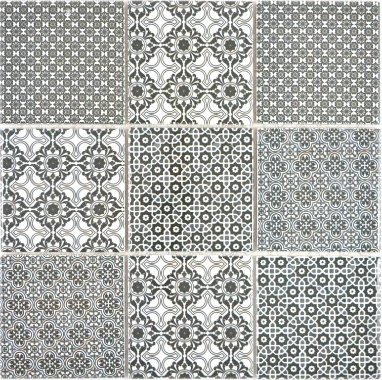 Muestra de mano cerámica mosaico negro mosaico azulejo pared azulejo backsplash cocina baño MOS22B-0303_m