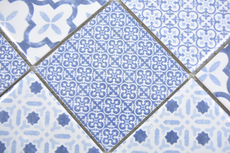 Muestra de mano mosaico de cerámica COOL azul mosaico azulejo pared azulejo backsplash cocina baño MOS22B-CB04_m