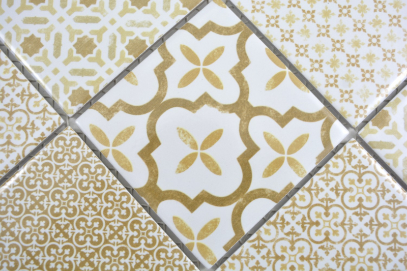 Muestra de mano mosaico de cerámica WARM beige mosaico azulejo pared azulejo backsplash cocina baño MOS22B-WB12_m