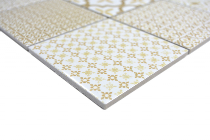 Muestra de mano mosaico de cerámica WARM beige mosaico azulejo pared azulejo backsplash cocina baño MOS22B-WB12_m