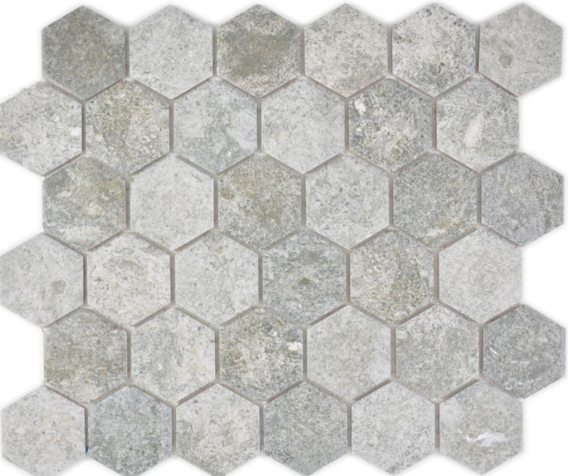 Hexagonal hexágono mosaico azulejo de cerámica de granito gris mezcla mosaico azulejo pared backsplash cocina baño cocina pared WC - MOS11H-0023