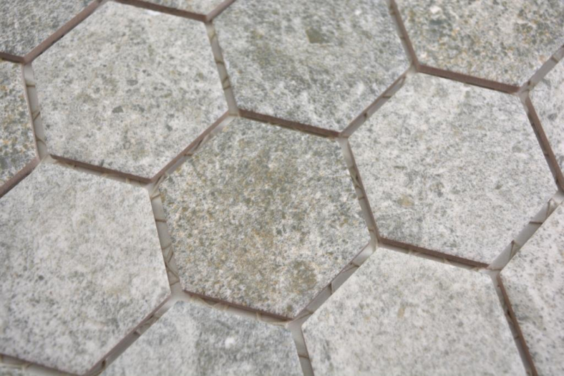 Hexagonal hexágono mosaico azulejo de cerámica de granito gris mezcla mosaico azulejo pared backsplash cocina baño cocina pared WC - MOS11H-0023