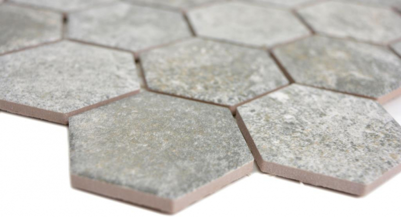 Hexagonal hexágono mosaico azulejo de cerámica de granito gris mezcla mosaico azulejo pared backsplash cocina baño cocina pared WC - MOS11H-0023