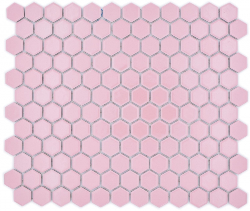 Mosaico de cerámica hexágono rosa antiguo brillante mosaico azulejos pared azulejos backsplash cocina cuarto de baño MOS11H-1111_f