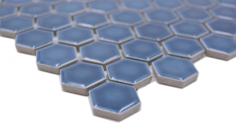 Hexagonal hexágono mosaico azulejo de cerámica mini azul verde brillante mosaico azulejo pared azulejo backsplash cocina cuarto de baño aseo - MOS11H-0405