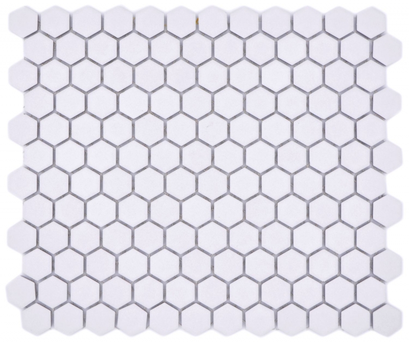 Hexagonal hexágono mosaico azulejo de cerámica mini blanco R10B plato de ducha azulejo del piso azulejo de mosaico antideslizante azulejo del baño - MOS11H-0101-R10