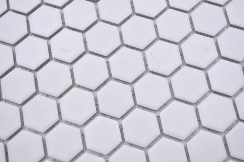 Hexagonal hexágono mosaico azulejo de cerámica mini blanco R10B plato de ducha azulejo del piso azulejo de mosaico antideslizante azulejo del baño - MOS11H-0101-R10