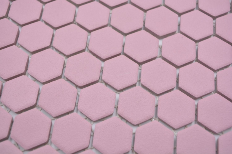 Mosaico cerámico hexágono rosa antiguo R10B plato de ducha azulejo suelo mosaico azulejos cocina baño MOS11H-1111-R10_f