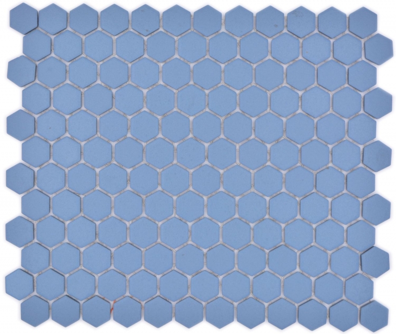 Mosaico de cerámica hexágono azul-verde R10B plato de ducha baldosas azulejos de mosaico cocina baño piso MOS11H-0405-R10_f