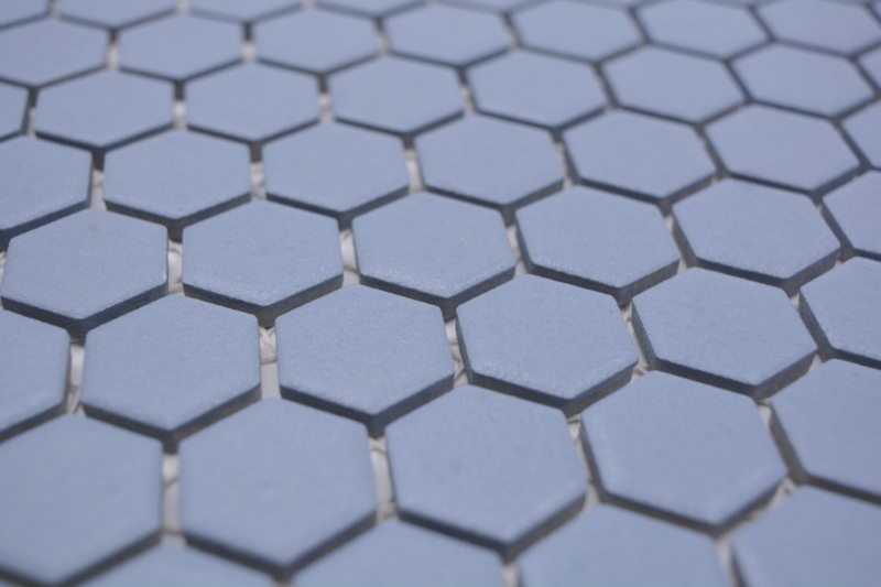 Mosaico de cerámica hexágono azul-verde R10B plato de ducha baldosas azulejos de mosaico cocina baño piso MOS11H-0405-R10_f