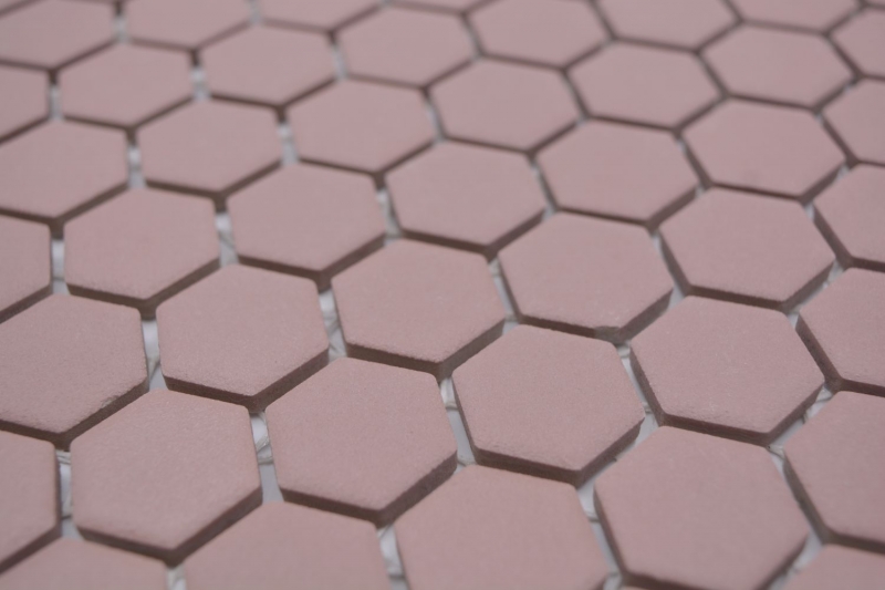 Cerámica mosaico hexágono clinker rojo R10B plato de ducha azulejo mosaico azulejos cocina baño piso MOS11H-0900-R10_f