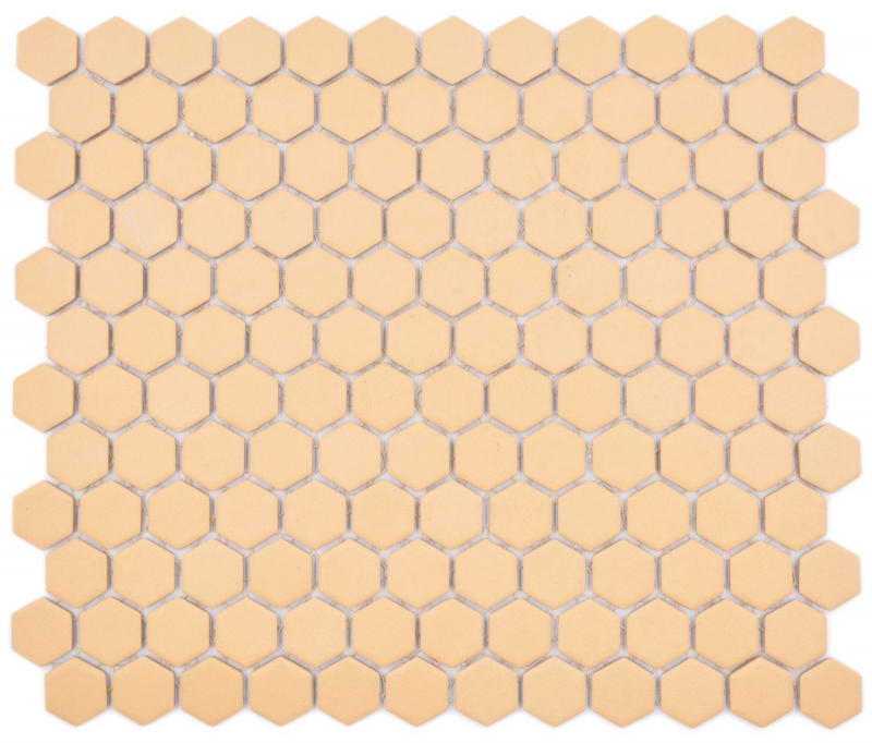 Cerámica mosaico hexágono ocre naranja R10B plato de ducha azulejo suelo mosaico azulejos cocina baño MOS11H-1208-R10_f
