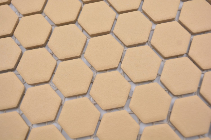 Cerámica mosaico hexágono ocre naranja R10B plato de ducha azulejo suelo mosaico azulejos cocina baño MOS11H-1208-R10_f