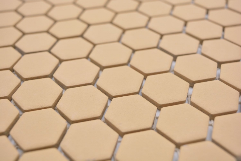 Cerámica mosaico hexágono ocre naranja R10B plato de ducha azulejo suelo mosaico azulejos cocina baño MOS11H-1208-R10_f