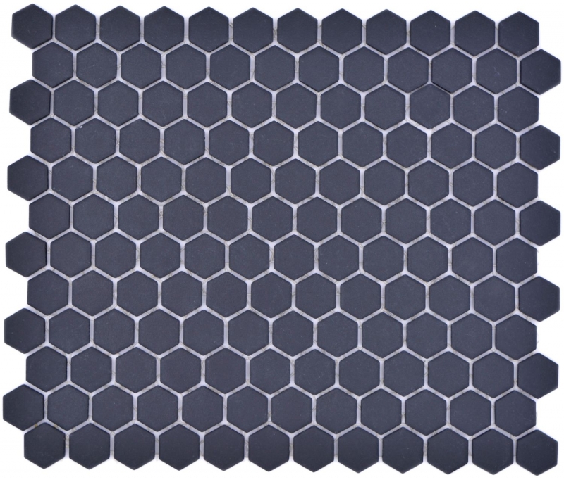 Cerámica mosaico hexágono negro R10B plato de ducha azulejos mosaico azulejos cocina baño piso MOS11H-0003-R10_f