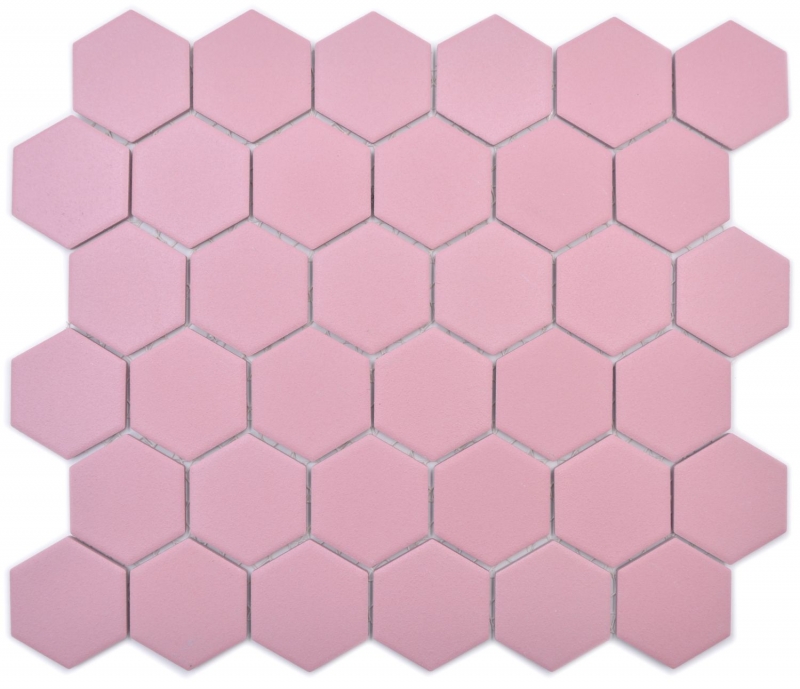 Hexagonal hexágono mosaico azulejo de cerámica de color rosa antiguo R10B plato de ducha azulejo del piso azulejo de mosaico antideslizante WC pared del baño - MOS11H-1112-R10