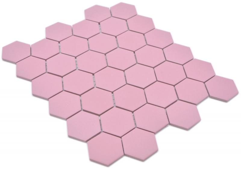 Hexagonal hexágono mosaico azulejo de cerámica de color rosa antiguo R10B plato de ducha azulejo del piso azulejo de mosaico antideslizante WC pared del baño - MOS11H-1112-R10