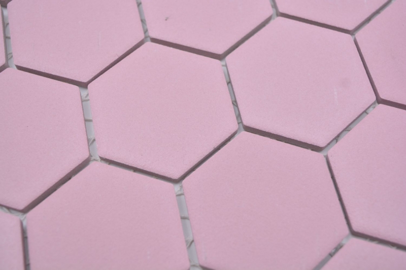 Hexagonal hexágono mosaico azulejo de cerámica de color rosa antiguo R10B plato de ducha azulejo del piso azulejo de mosaico antideslizante WC pared del baño - MOS11H-1112-R10