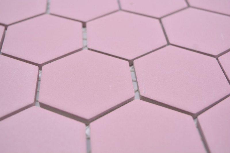 Hexagonal hexágono mosaico azulejo de cerámica de color rosa antiguo R10B plato de ducha azulejo del piso azulejo de mosaico antideslizante WC pared del baño - MOS11H-1112-R10