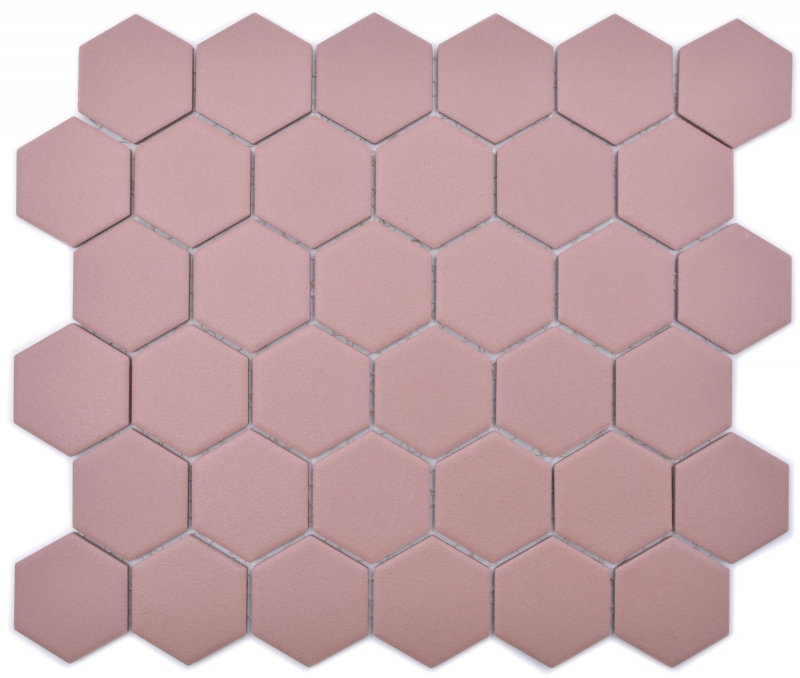 Cerámica mosaico hexágono clinker rojo R10B plato de ducha azulejo mosaico azulejos cocina baño piso MOS11H-0099-R10_f