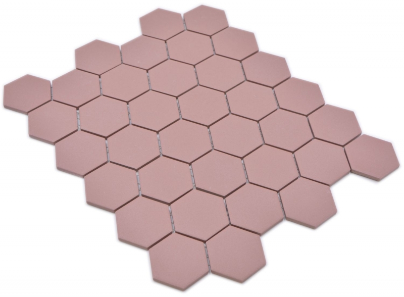 Cerámica mosaico hexágono clinker rojo R10B plato de ducha azulejo mosaico azulejos cocina baño piso MOS11H-0099-R10_f