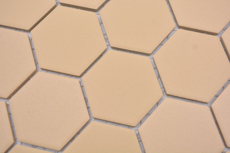 Cerámica mosaico hexágono ocre naranja R10B plato de ducha azulejo suelo mosaico azulejos cocina baño MOS11H-0808-R10_f