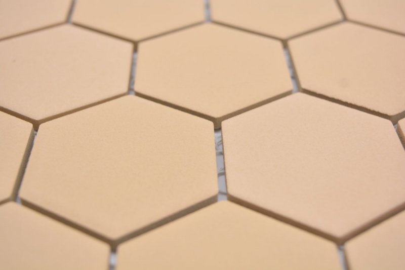 Cerámica mosaico hexágono ocre naranja R10B plato de ducha azulejo suelo mosaico azulejos cocina baño MOS11H-0808-R10_f