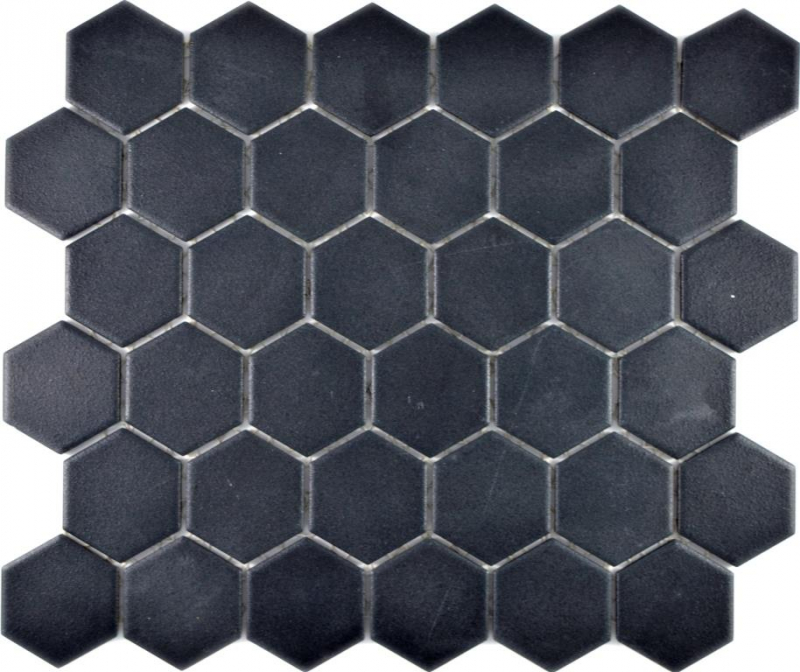 Hexagonal hexágono mosaico azulejo de cerámica negro R10B plato de ducha azulejo del piso azulejo de mosaico antideslizante baño cocina - MOS11H-0303-R10