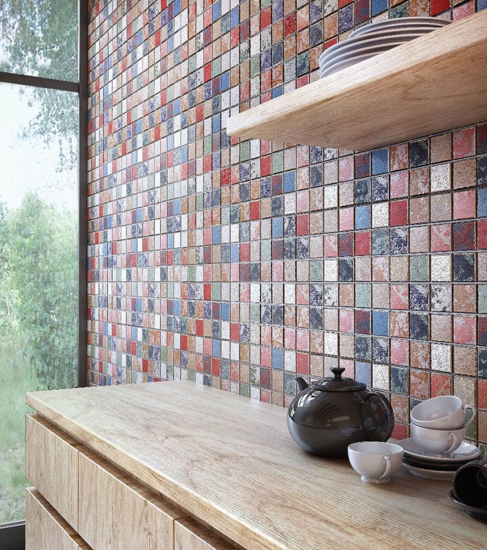 Cerámica mosaico azulejo colorido vintage retro utilizado mirada mosaico azulejo pared azulejo backsplash cocina - MOS24-1234