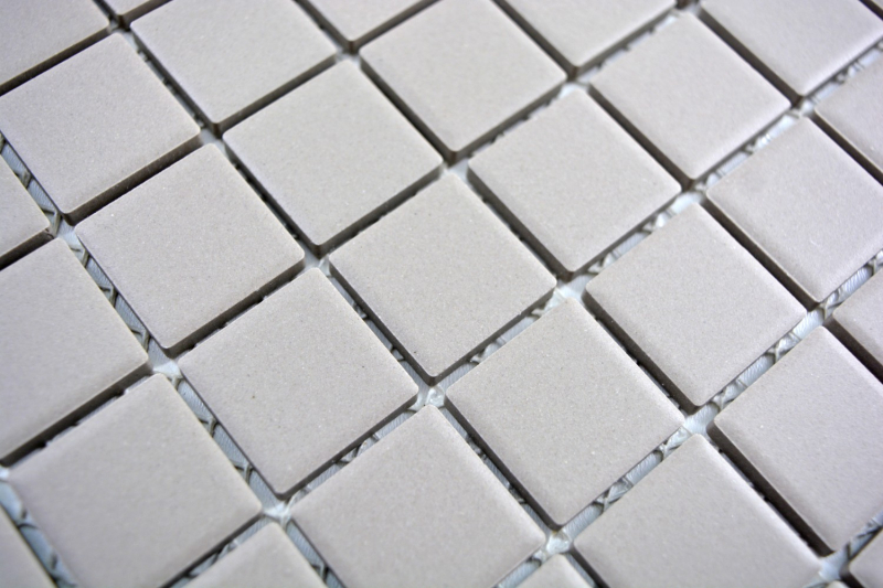 Muestra de mano azulejo mosaico cerámica GRIS CLARO JABÓN GRIS PARED SUELO sin esmaltar MOS18-0204-R10_m