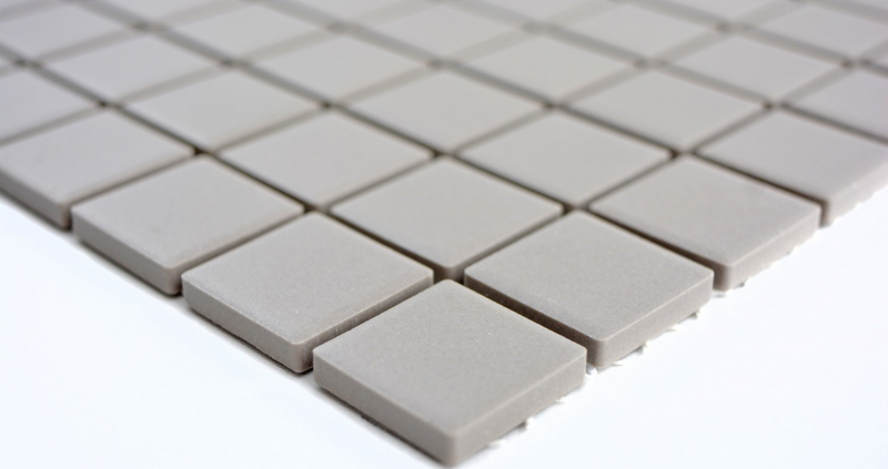 Muestra de mano azulejo mosaico cerámica GRIS CLARO JABÓN GRIS PARED SUELO sin esmaltar MOS18-0204-R10_m