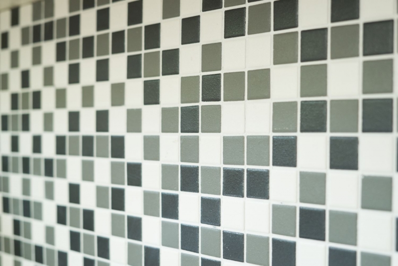 Mosaico de cerámica negro blanco antracita mate PISOS DE DUCHA SLIPPROOF - MOS18-2213-R10
