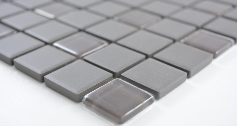 Mosaico de azulejos de baño de cerámica gris oscuro marrón sin esmaltar mosaico de vidrio MOS18-1313-R10_f