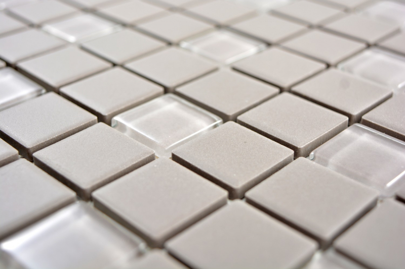 Muestra de mano azulejo mosaico cerámica gris sin esmaltar mosaico de vidrio plato de ducha MOS18-0202-R10_m