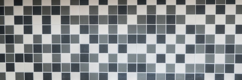 Azulejo de mosaico de cerámica RUGGED RUGGED SAFE negro blanco gris metal unglazed azulejo backsplash - MOS14-2213-R10