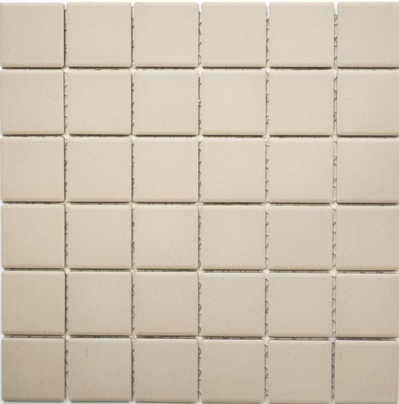 Muestra de mano azulejo de mosaico de cerámica beige claro magnolia sin esmaltar RUTSCHEMMEND MOS14B-1211-R10_m