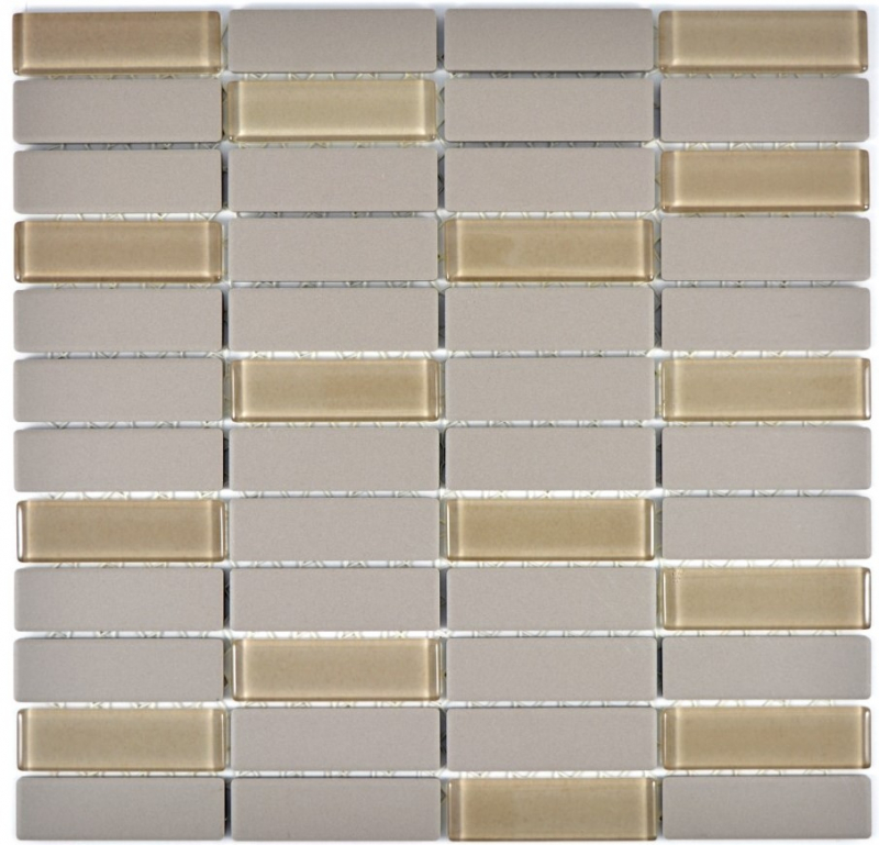 Mosaico de azulejos de cerámica barras de color gris claro sin esmaltar de vidrio plato de ducha azulejo del suelo MOS24-0212-R10_f