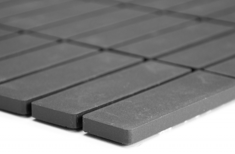 Rod mosaico de cerámica negro antracita sin esmaltar antideslizante plato de ducha azulejo del baño azulejo de la pared - MOS24B-0310-R10